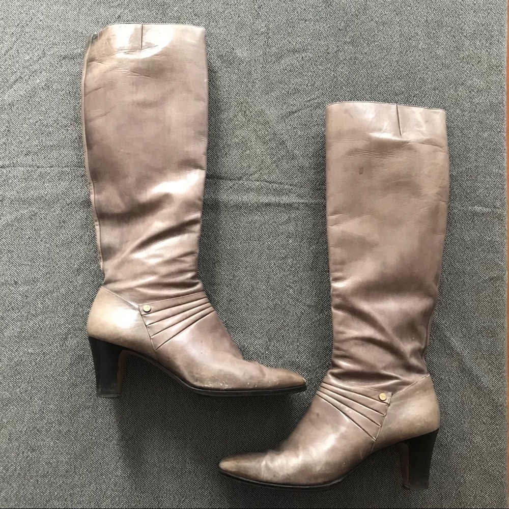 Vintage Ferragamo Leather Knee High Boots 9 1/2 AA